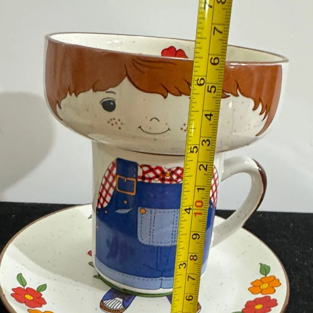 Vintage 1970’s Fred Roberts Farmer Boy Cereal Soup Bowl, Mug & Plate 